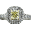 Tiffany Soleste® Cushion Cut Fancy Yellow Diamond Halo Engagement Ring in Platinum and 18K Yellow Gold #1