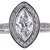 1.04 ct. Marquise Cut Bridal Set Ring, D, IF #2