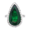 Green Emerald Pear Shaped Ring #1