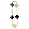 Van Cleef & Arpels Vintage Alhambra bracelet, 5 motifs, 18K Yellow Gold, Diamond and Lapis Lazuli #3