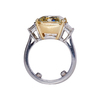 8.74 ct. Emerald Cut 3 Stone Ring, Fancy Yellow, SI1 #4