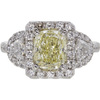 2.14 ct. Cushion Cut 3 Stone Ring, Fancy Light Yellow, VVS1 #3