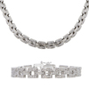 Diamond Pave & 18Kt White Gold  Necklace with matching Bracelet #1