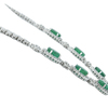 9.27 - 10.31 CTTW Oval Mixed Cut Emerald and 7.51 - 8.35 CTTW Diamond Necklace 18K White Gold #2