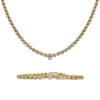 Jewelry set- Diamond 18k Riviera Necklace & 18k Yellow Gold Tennis Bracelet #2