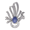 Diamond & star Sapphire Gold Brooch Pin #1