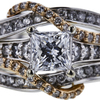 0.98 ct. Princess Cut Bridal Set Ring, G-H, I1 #1