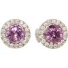 Tiffany & Co Soleste Pink Sapphire and Diamond Stud Earrings Platinum #1