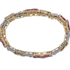 Pink Tourmaline, Ruby & Diamond Bangle Bracelet #2
