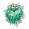 15CT Heart Cut Emerald & Diamond Cocktail Ring #1