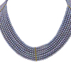 Fine Treated Black with Fancy Blue Tone Japanese Akoya Cultured Pearl 7-Row Nested Collar Necklace 18K Yellow Gold Centerpiece Clasp #3