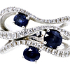 Sapphire and Diamond Ring and Bracelet Jewelry Set 14K White Gold #3