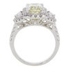 2.14 ct. Cushion Cut 3 Stone Ring, Fancy Light Yellow, VVS1 #4